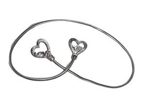 1970s Silver Tennis Motif Serpentine Belt Interlocking Stretchable Heart Buckle